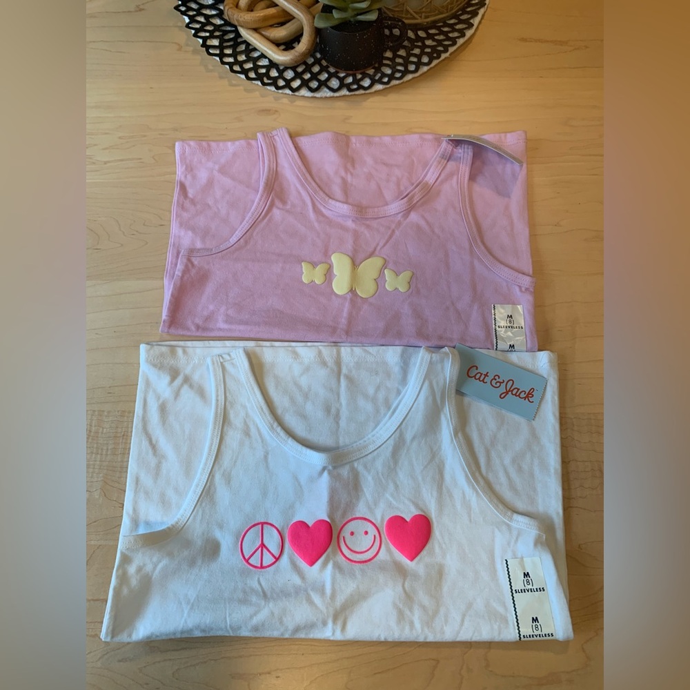 Set of 2 Cat & Jack girls tank tops size Med/8